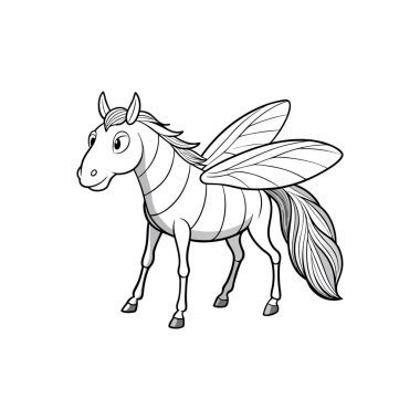 Creative Horsefly Coloring Template clipart