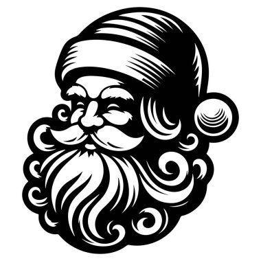 Noel Baba kafası sakallı ve bıyıklı..