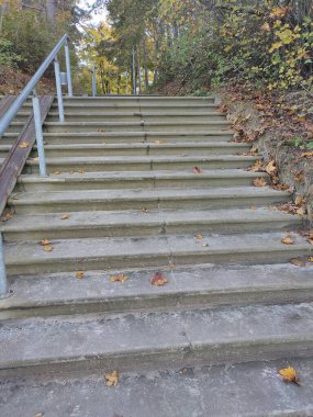 Parkta sonbahar merdivenleri