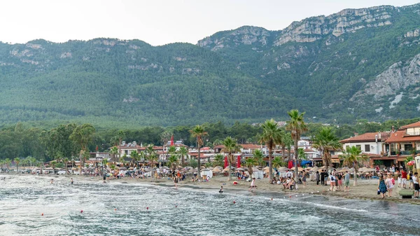 Marmaris Akyaka Turecko Červenec 2022 Pláž Vesnice Akyaka Lidmi Plavat — Stock fotografie