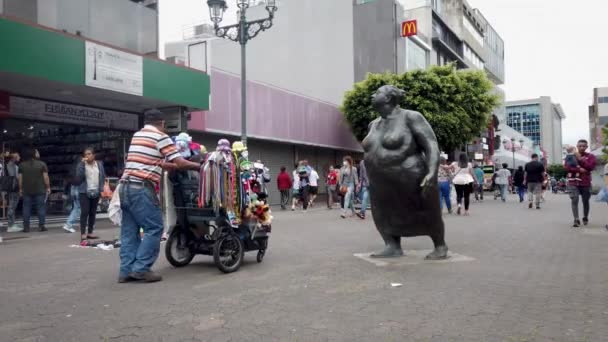 哥斯达黎加圣何塞 2022年6月 圣何塞市中心 当地居民只在中央市场街购物 — 图库视频影像