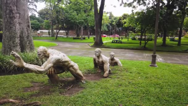 Сан Хосе Коста Рика Июнь 2022 Года Скульптурная Группа Созданная — стоковое видео