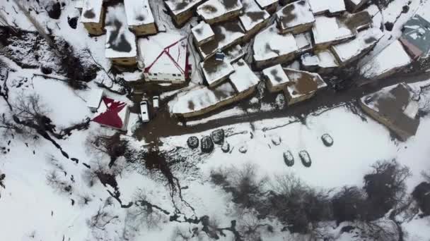 Hizan Bitlis Türkei Februar 2020 Drohnenaufnahme Eines Abgelegenen Dorfes Der — Stockvideo