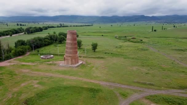 Burana Kirgizië Mei 2022 Oude Burana Toren Gelegen Aan Beroemde — Stockvideo