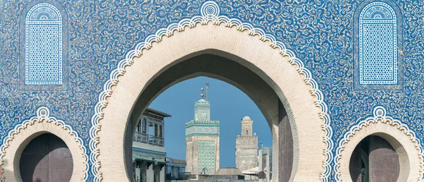 Fes Marrocos Portão Cidade Ornamentada Fes Bali Cidade Velha Chamado Imagens De Bancos De Imagens