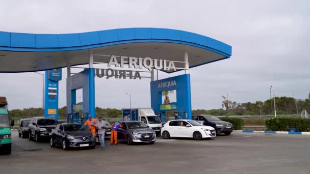 Casablanca Marrocos Setembro 2022 Posto Gasolina Afriquia Operado Pelo Grupo — Vídeo de Stock