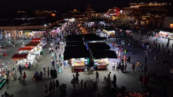 Marraquexe Marrocos Setembro 2022 Jemaa Fnaa Uma Praça Mercado Noite — Vídeo de Stock