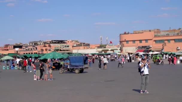 Marraquexe Marrocos Setembro 2022 Jemaa Fnaa Uma Grande Praça Cidade — Vídeo de Stock