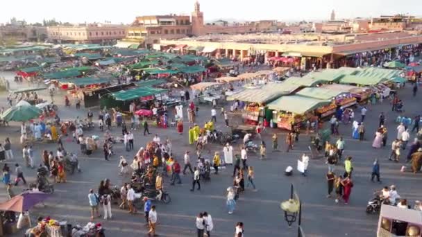 Marrakech Marruecos Septiembre 2022 Jemaa Fnaa Una Gran Plaza Ciudad — Vídeos de Stock