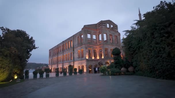 Istanbul Turkiet December 2023 Esma Sultan Mansion Beläget Vid Bosporens — Stockvideo