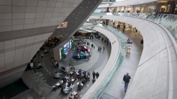 Istanbul Turkey December 2023 People Shopping Kanyon Shopping Mall Modern — Stock Video