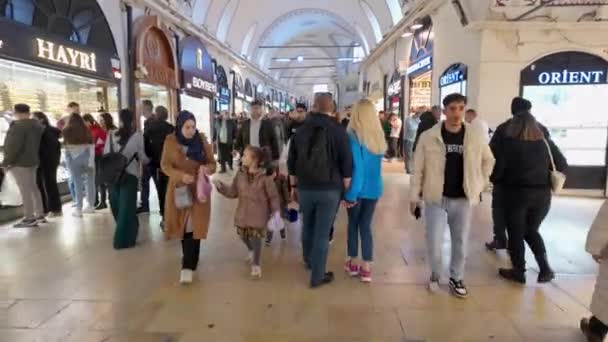 Istanbul Turchia Dicembre 2023 Gran Bazar Storico Istanbul Con Molti — Video Stock