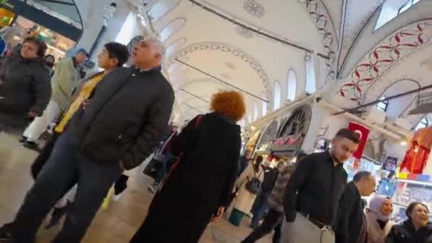 Istanbul Turkey December 2023 Historical Grand Bazaar Istanbul Many Shops — Stock Video