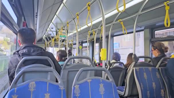 Besiktas Istanbul Türkei November 2023 Innenansicht Eines Städtischen Linienbusses Mit — Stockvideo