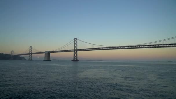 Vista Panorámica Del Puente Bahía San Francisco Atardecer California Estados — Vídeo de stock