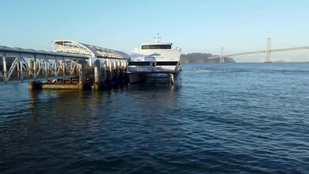 美国加利福尼亚州旧金山 2019年8月 Bay Ferry Bay Ferry 一艘从旧金山港出发的高速双体船 轮渡将Sf与萨韦利托和Larkspur联系起来 — 图库视频影像
