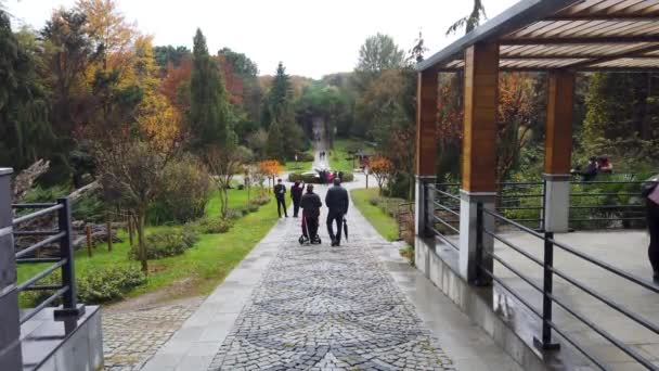 Istanbul Turecko Října 2023 Návštěva Botanického Parku Ataturk Arboretum Podzimní — Stock video