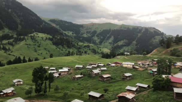 Petit Village Montagne Avec Des Maisons Bois Crée Paysage Pittoresque — Video