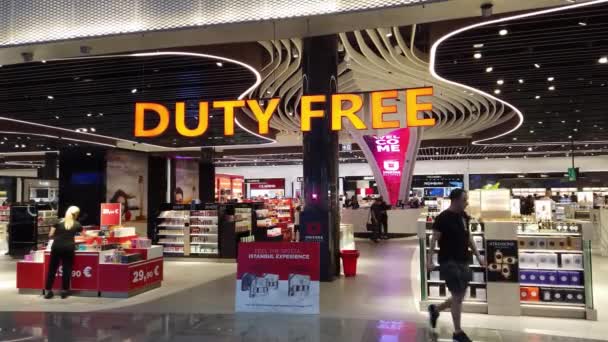 Istanbul Turkije Oktober 2023 Duty Free Shop Nieuwe Luchthaven Van — Stockvideo