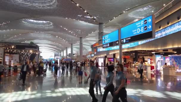 Istanbul Turchia Ottobre 2023 Veduta Interna Del Nuovo Aeroporto Istanbul — Video Stock