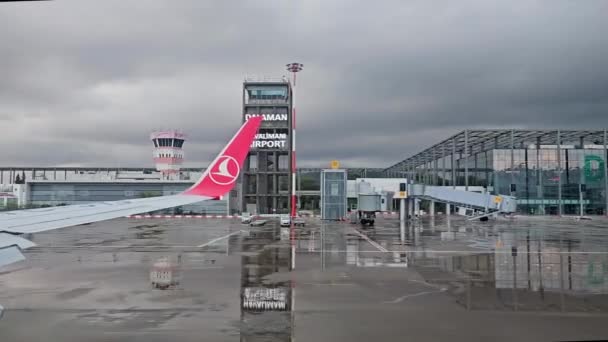 Νταλαμάν Τουρκία Οκτωβρίου 2023 Αεροπλάνο Της Turkish Airlines Thy Απογειώνεται — Αρχείο Βίντεο