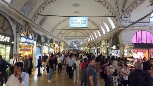 Κωνσταντινούπολη Τουρκία Οκτωβρίου 2023 Ιστορικό Μεγάλο Παζάρι Γνωστό Και Καπαλικάρσι — Αρχείο Βίντεο