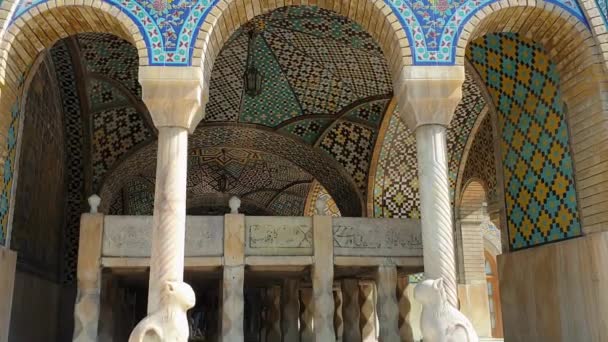 Τεχεράνη Ιράν Μαΐου 2023 Αρχιτεκτονικές Λεπτομέρειες Του Παλατιού Golestan Ενός — Αρχείο Βίντεο