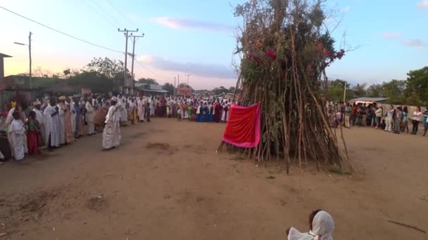Turmi Etiyopya Eylül 2023 Etiyopya Halkı Bir Etiyopya Hristiyan Festivali — Stok video