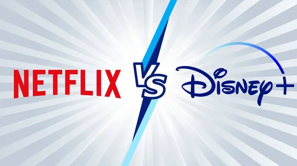 Istanbul Turchia Febbraio 2024 Netflix Contro Disney Concetto Competitività Tra Immagini Stock Royalty Free