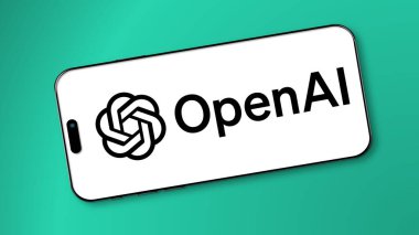 İstanbul, Türkiye - 19 Şubat 2024: Akıllı telefon ekranında OpenAI logosu. OpenAI, ChatGPT ile ünlü önde gelen bir yapay zeka araştırma ve geliştirme organizasyonudur. İllüstrasyon Editörü