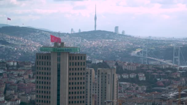 Estambul Turquía Dic 2023 Garanti Bbva Bank Sede Del Edificio — Vídeo de stock