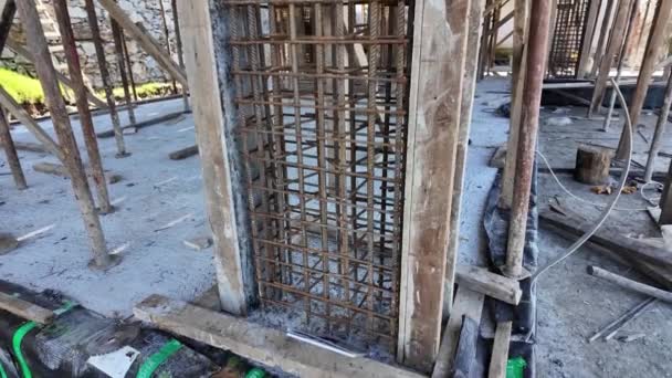 Stanbul Türkiye Aralık 2023 Nşaat Alanında Beton Dökülmeye Hazır Çelik — Stok video