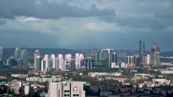 Estambul Turquía Enero 2024 Rascacielos Modernos Edificios Oficinas Distrito Maslak — Vídeos de Stock