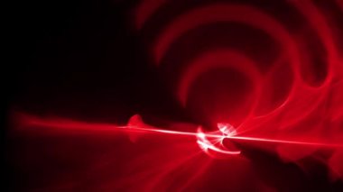 Kırmızı parlak neon çizgileri soyut teknoloji fütüristik hareket arkaplanı. Kusursuz döngü. Arkaplan canlandırması 4K