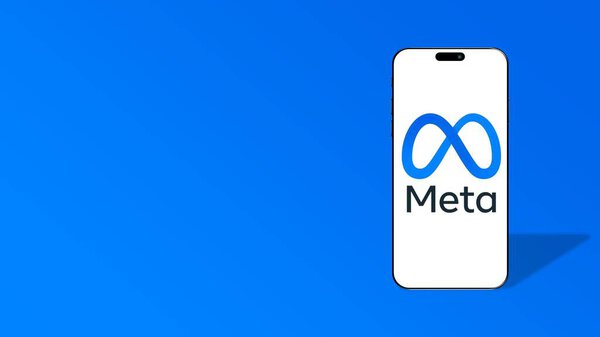 Istanbul, Turkey - 20 Aug 2024: Meta logo displayed on a smartphone screen. Meta is the parent company of Facebook, Instagram, WhatsApp, focusing on social media, VR, and AI.