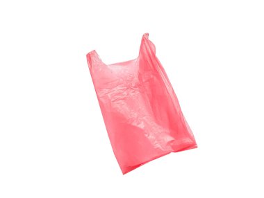 Beyaz arkaplanlı plastik bir torba resmi 