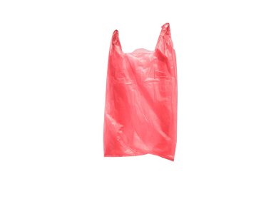 Beyaz arkaplanlı plastik bir torba resmi 