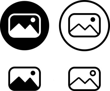 Galeri simgesi vektör seti, resim galerisi simgesi, resim koleksiyonu simgeleri ayarlandı. Vektör