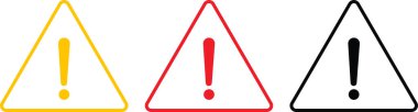 Tehlike uyarı simgesi ayarlandı. Tehlike ve uyarı işaretleri. ünlem işareti simgesi