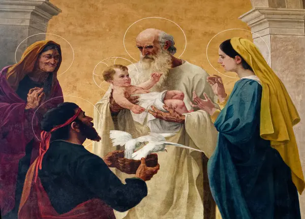 Dole, FRANCE, 2025-02-14: İsa 'nın Çocukluğu: Tapınakta İsa' nın Sunumu.