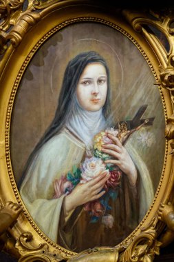 Napoli, İtalya - 10-24-2024: Lisieux 'lu Aziz Therese, Carmelite rahibesi ve Roma Katolik Kilisesi' nin azizi.