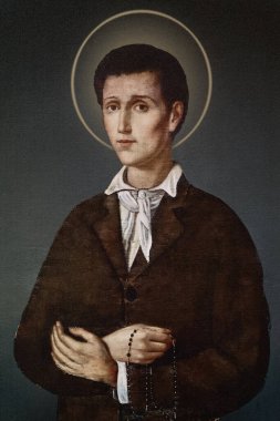 Napoli, İtalya - 10-28-2024: Saint Nunzio Sulprizio 'nun Tablosu. Roma Katolik Kilisesi 'nin İtalyan Azizi.