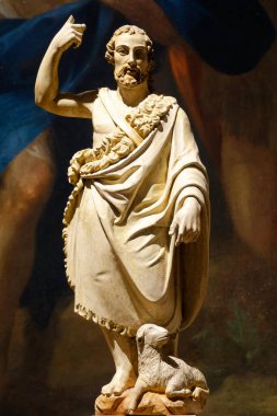 Saint Jean de Maurienne, FRANCE - 07-27-2024: Aziz John Anıtı (19. yüzyıl). Roma Katolik Kilisesi 'nin azizi.. 