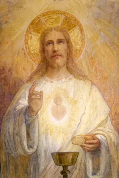 Paris, FRANCE - 09-13-2024: İsa Mesih 'in Son Yemeği Fresco.