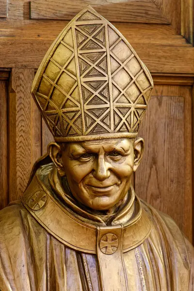 Paris, FRANCE - 09-14-2024: Aziz Papa 2. John Paul Heykeli, Karol Jzef Wojtya.  