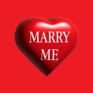 Evlen benimle. 3 boyutlu resim.