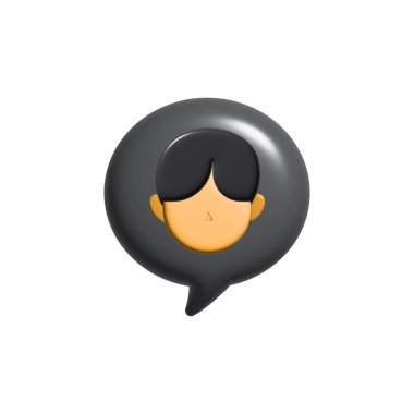 Kabarcık simgesi ile izole edilmiş avatar