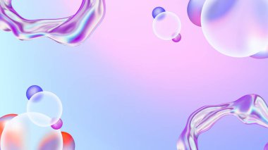 Soyut arkaplan. mavi, pembe, pembe, mor ve mavi kabarcıklar.
