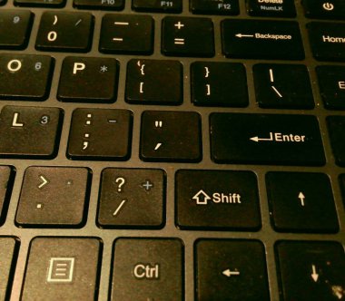 Bilgisayar klavyesi tuşları, teknoloji kavramı.