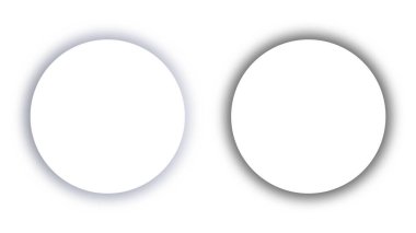 Beyaz, boş, yuvarlak çerçeveler. yuvarlak beyaz çerçeve. İzole edilmiş beyaz arka plan. vektör illüstrasyonu.